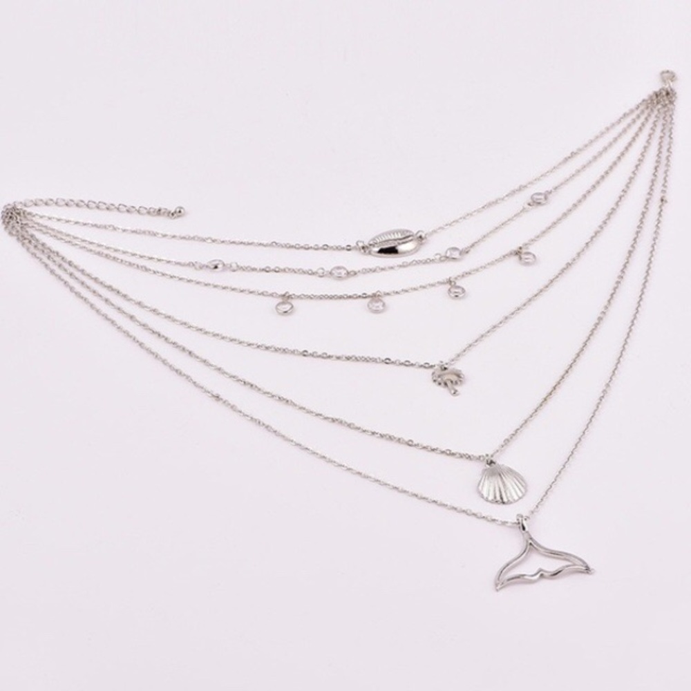 💕New! Silver multi-layered boho choker necklace - Picture 4 of 4